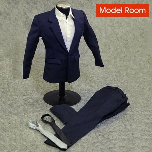 Hot ZYTOYS 1/6 Mens Blue Suits Clothes Dress Accessories Fit 12" Male Action Figure Body Toy