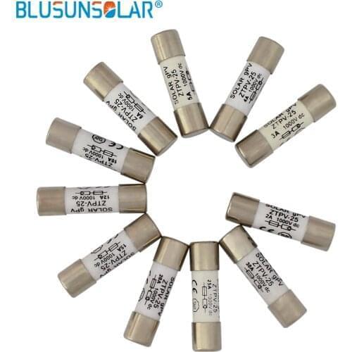 1 lot =10 pieces pv fuse for solar system 2A-30A 1000V DC fuse 10*38mm