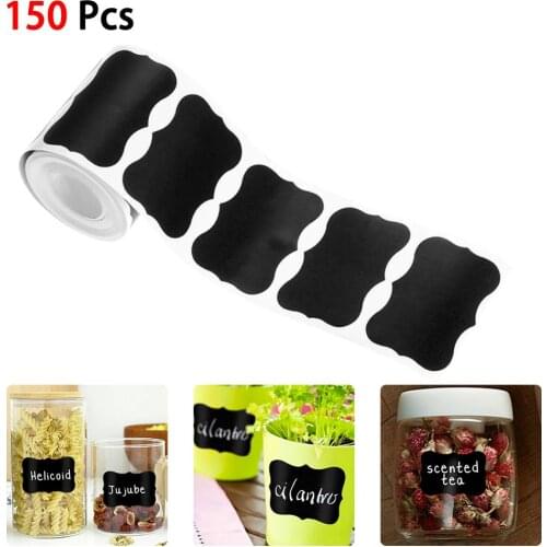 1 Roll (150 Pcs)Waterproof Slate Sticker Kitchen Household Jam Sticker Decorations As Name Tag for Wedding Birthday