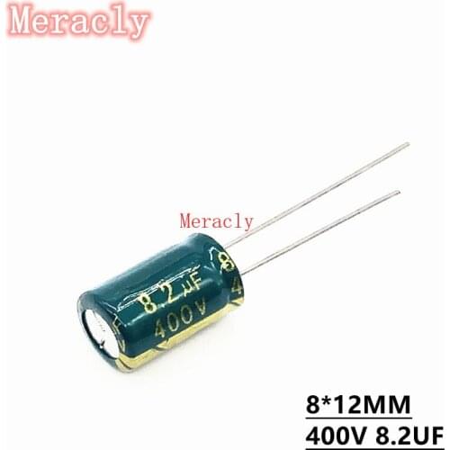 10PCS 400V 8.2UF Aluminum electrolytic capacitors Own factory long life High frequency and low resistance best quality 20