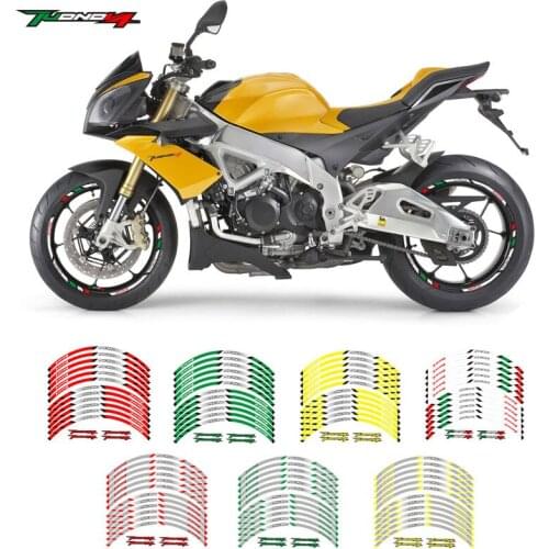 New 12 Pcs Fit Motorcycle Wheel Sticker stripe Reflective Decals Rim For Aprilia TUONO V4