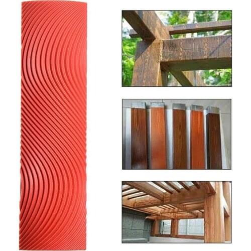 2pcs DIY Wood Graining Tool Rubber Graining Pattern Stamp Imitation Paint Roller Brush Tool for Wall Painting Decoration Tool