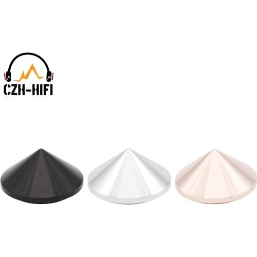 4pcs 30x16mm Audio Isolation Stand Base Feet Solid Aluminum Speaker Subwoofer Spike Cone Shockproof Pad Turntable CD Player DAC