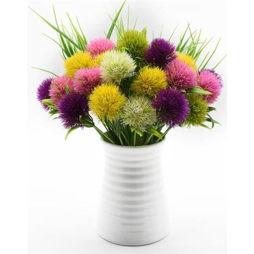 5 Pieces Plastic Dandelion Fake Flowers Household Products for Home Decor Wedding Bridal Accessories DIY Christmas Fake Flower