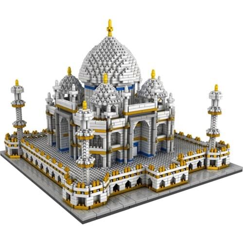 9914 World Famous Architecture India Taj Mahal Palace 3D Model Diamond Mini DIY Building Blocks Toy for Children