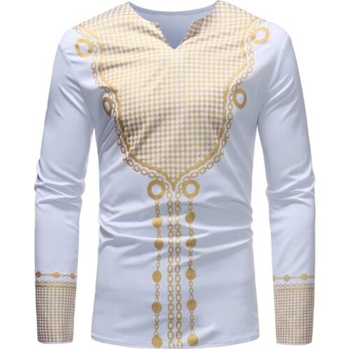 African Tee Shirt Homme 2020 Brand New African Dashiki Dress Shirt Men Tribal Ethnic Print T Shirt Traditional African Clothing