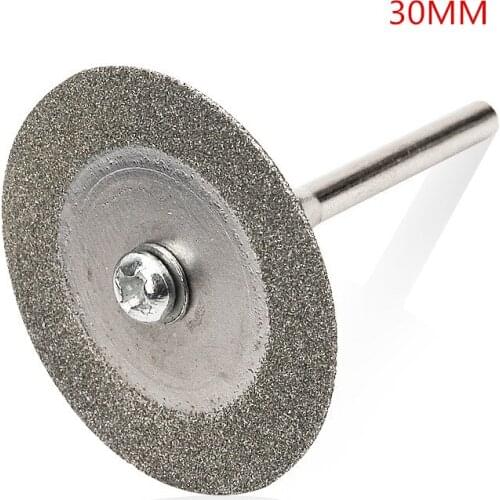 10pcs 30mm Diamond Grinding Wheel Slice with Two 3mm Shank Mandrels for Dremel Rotary Tool with two link bars