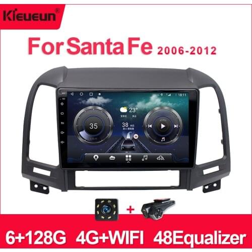 Kieueun 9 Inch Android 10 DSP For Hyundai Santa Fe 2 2006-2012 Car Radio Multimedia Player 4G GPS Navigation NO 2din
