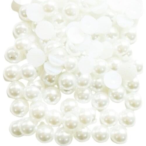 White Half Pearl Bead 12 mm 50 li henna хна для бровей henna powder плетка