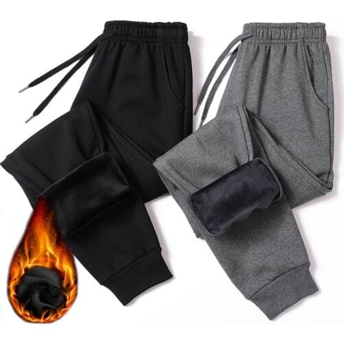 Brand Mens Wool Pants Velvet cashmere Pants Men Thick Fleece joggers Winter Super Warm Pant Heavyweight Trousers Men Sweatpants