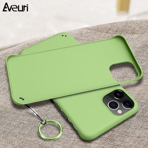 Borderless Ring Phone Case For iPhone 12 Mini 11 Pro Max X XR XS Max Hard PC Back Cover Case For iPhone 6 6s 7 8 Plus SE 2020