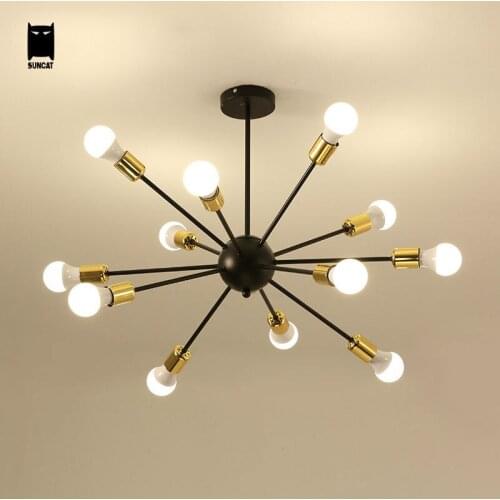 Black Iron Metal Ceiling Light Fixture Art Deco Nordic Scandinavian Hanging Lamp Luminaire Lustre Plafon Indoor Home Bedroom