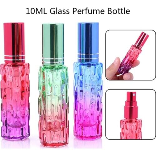 10ML Colorful Thick Glass Perfume Bottle Clear Glass Spray Bottle Empty Fragrance Packaging Bottle Refillable