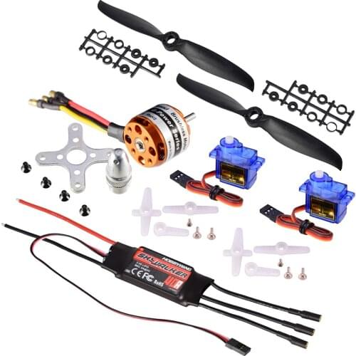 D2826 2200KV Brushless Motor Hobbywing 40A ESC 9G Micro Servo 5*5E Prop Power System Combo Set for RC Fixed Wing Aircraft