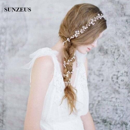Long Hair Chain Hand-made Pearls Bridal Hair Accessories 1M Headband Wedding Hair Sash accesorios para el pelo de boda SQ140