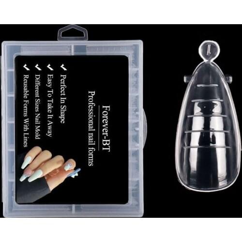 Full Cover Quick Building Gel Mold Tips DIY False Nail Extension Clear Dual Nail Forms Art UV Builder Mold