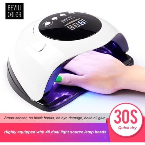 168W Hot Smart LED Lamp Nail Dryer 45 LEDs UV Lamp LCD Display For Drying Gel Polish Timer Auto Sensor Portable Manicure Tool