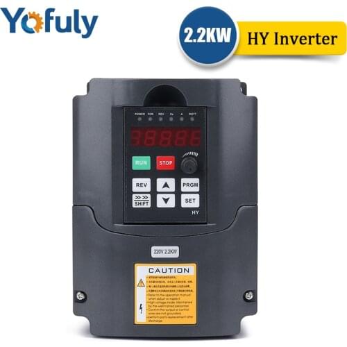 HY 1.5KW/2.2KW VFD Variable Frequency 110V/220V 3 Phase Inverter CNC Spindle Motor Speed Controller Drive 0-400Hz 3HP Output