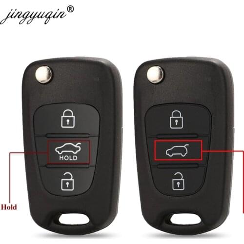 Jingyuqin 3BTN Remote Car Key Shell For Kia Sportage K2 K5 Hyundai Ix35 IX30 Accent IX20 Flip Folding Remote Key Case Fob TOY40