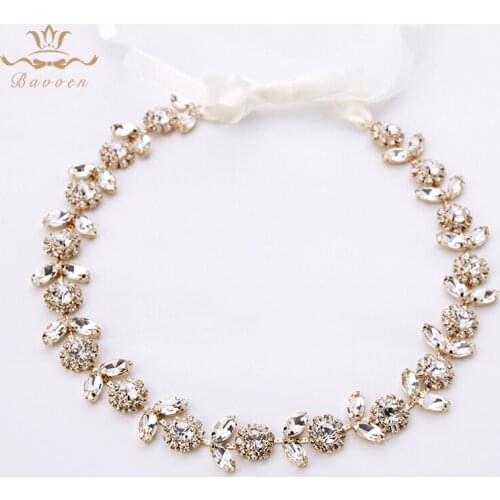 Korean Gold Crystal Brides Hairbands Long Tiaras Headpiece with Ribbon Soft Wedding Hair Accessories Girls Dress Accessories
