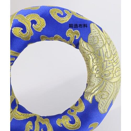 Tibetan Bowl Mat Hand-stitched Brocade Singing Base Buddhist Meditation Accessory 8-22cm
