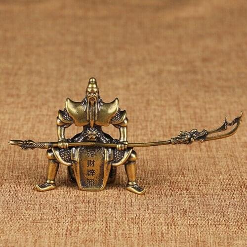 Creativity Pure Copper Tea Pet Guan Yu Kung Fu Tea Tea Ceremony Table Decoration