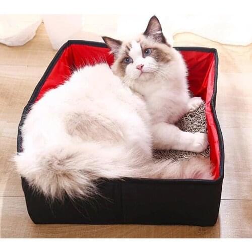 Creative Simple Folding Cat Pet Litter Box Waterproof Outdoor Foldable Portable Travel Toilet For Puppy Cats Dogs Seat b
