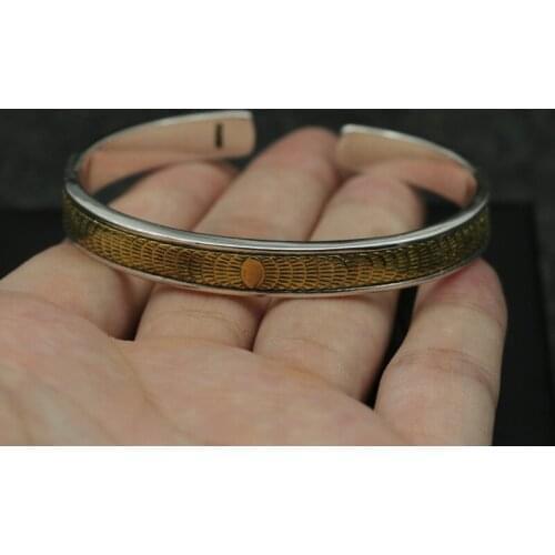 Starfield Retro Thai Silver S925 Sterling Silver Small Leaf Handmade Open Ended Takahashi Goro Feather Men Women Bangle