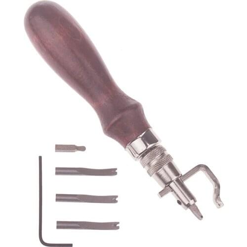DIY Leather Craft Tool Set Edge Stitching Groover Crease Leather Tools Costura Herramientas Para Cuero Sewing Accessory