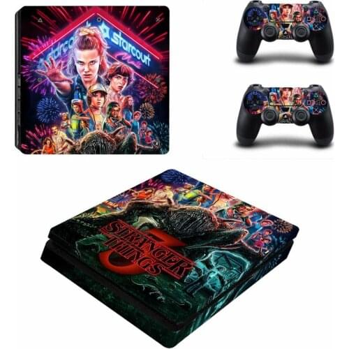 Stranger Things PS4 Slim Stickers Play station 4 Skin Sticker Decals For PlayStation 4 PS4 Slim Console & Controller Skin Vinyl