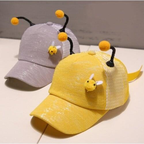 New Childrens Bees Breathable Mesh Hat Summer Leisure Sun Protection Cap Child Beach Sunscreen Sunshade Anti-UV Kids Caps H7376