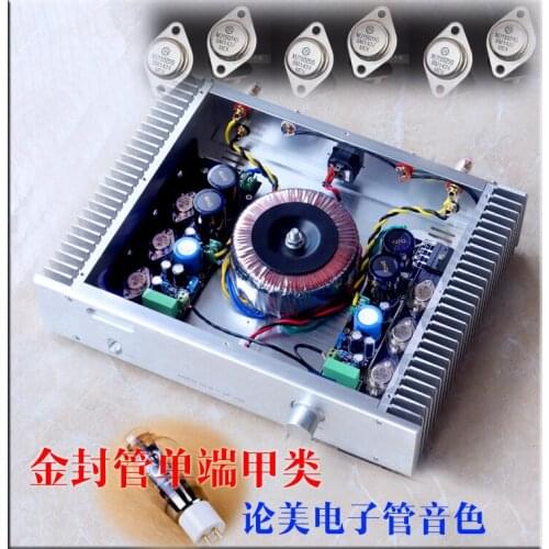 New A6 gold sealed tube MJ15024 MJ15025 pure class A HIFI power amplifier 25WX2 8R