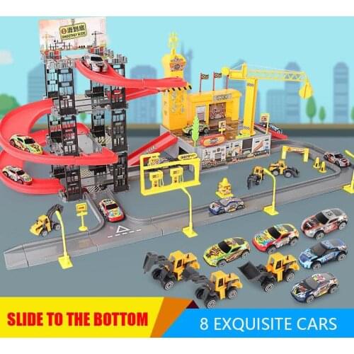 Oversized Childrens Rail Car Diy Educational Toys Multi-layer Assembled Rail Car Model Parking Lot Gifts For Childrens