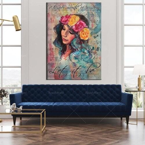 Hippie girl poster whispering words of wisdom make it a poster Christmas gift home life decoration poster