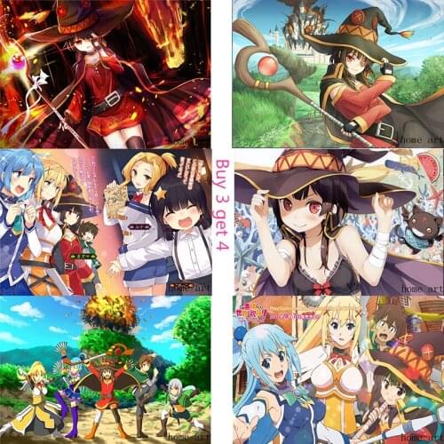 KonoSuba: Gods Blessing on this Wonderful World Poster Wall Stickers Home Decoration High Quality Prints White Coated Paper