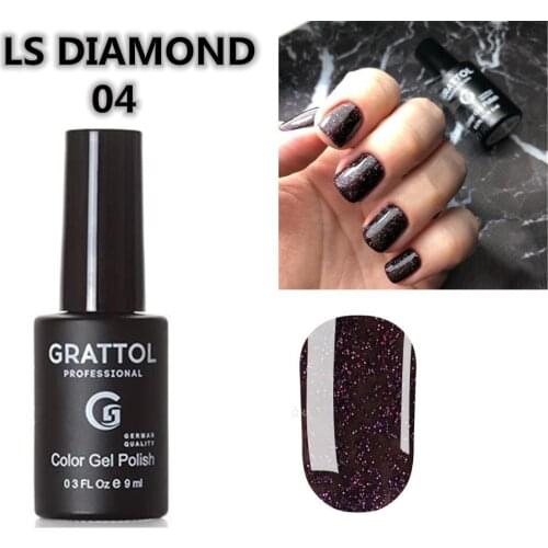 GRATTOL Professional UV Gel Nail Glitter Soak Off Polish Nail Art Varnish LS DIAMOND Series 04 Vernis Semi Permanent Gellak
