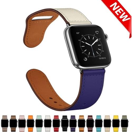 Strap for apple watch 6 band 44mm 40mm iwatch 38mm 42mm leather belt smart watchband wrist bracelet apple watch series SE 5 4 3