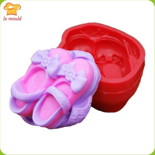 LXYY Bowknot Shoes Silicone Molds Handmade Soap Candle DIY Plaster Aromatherapy Silicone Mould