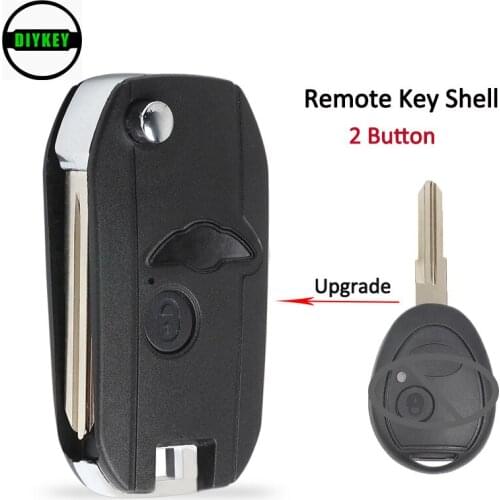 DIYKEY Folding Remote Key Shell Case Replacement Fob 2 Button for Land Rover Discovery 1999 2000 2001 2002 2003 2004