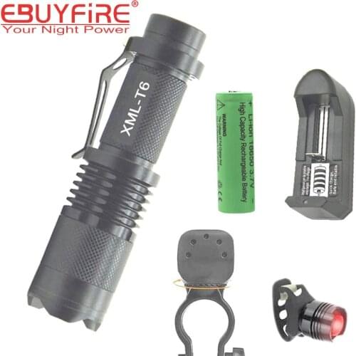 Bicycle bike light XM-L T6 2000Lm LED Zoomable 5-Mode mini Torch Waterproof 3.7v rechargeable By 18650 battery
