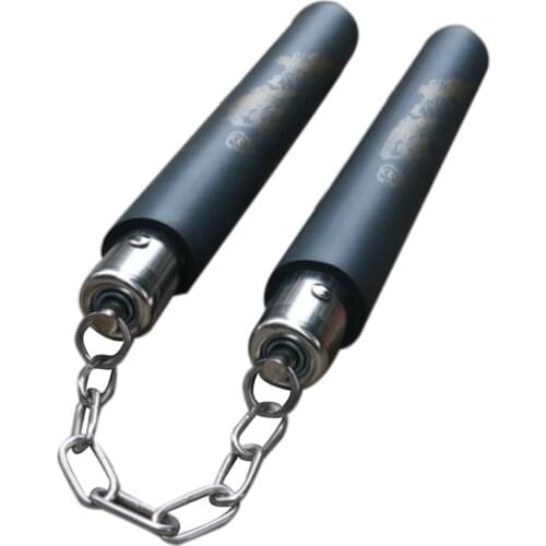 High Quality Bruce Lee Kongfu Foam Padded Martial Arts Foam Nunchucks Nunchaku Dragon Pattern Black Chinese Kung Fu Nunchucks