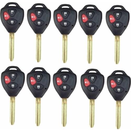 Keyecu 10pcs 3Button replacement Remote Key Shell Case Fob *For Toyota Venza Camry RAV4 Yaris Scion Tc Matrix Yaris