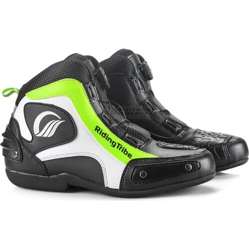 Green Motorcycle Boots Moto Motorbike Motorboats Motocross Breathable Riding Equiment Touring Biker Shoes Casual Chopper For Men