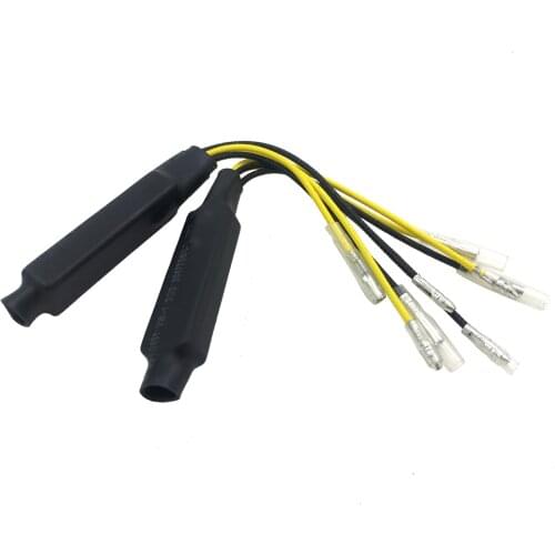 2pcs 12v Motorcycle LED Signal Turn Signal Decoder Single Resistance Decoder Heat Resistant Line Fixes Flash and No Flash