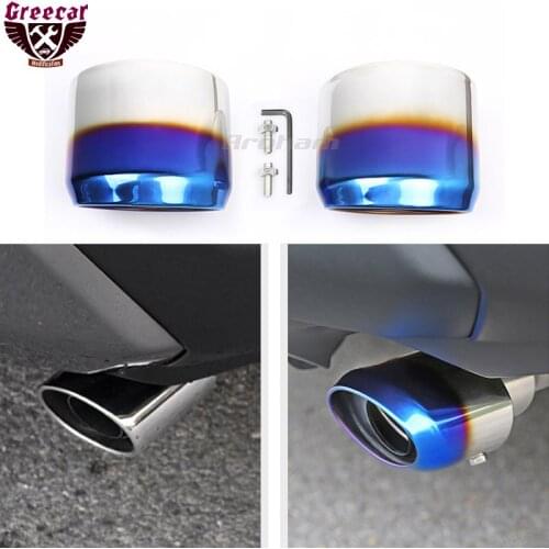 2PC Car outlet Exhaust Trim Muffler Pipe Tail Stainless Steel Tail Pipe Inlet Stainless Exhaust Muffler Tail Pipes For Rav4 2020