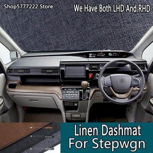 Car Styling Linen Dash Mat Covers Dashmat Dashboard Pads Accessories For HONDA Step Wagon Stepwgn G5 PR 2016 2017 2018 2020 2021