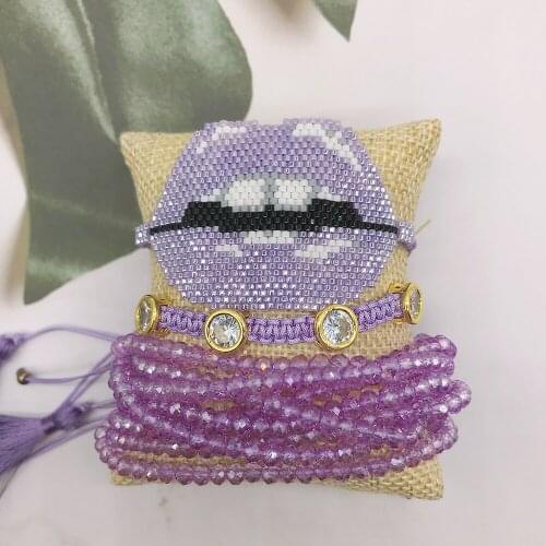 BLUESTAR MIYUKI Bead Bracelet For Femme Jewelry Lips Leopard Pulseras Mujer Moda Heart Star Crystal Bracelet Handmade Jewelry