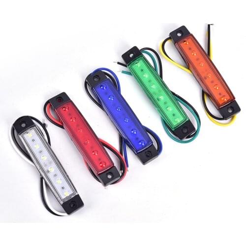 1PC 12V 24V 6 LEDs Lorry Truck Side Marker Indicator Light Turn Signal Lamp Car Bus Lorry Trailer Tail Warning Lamp Brake Lights