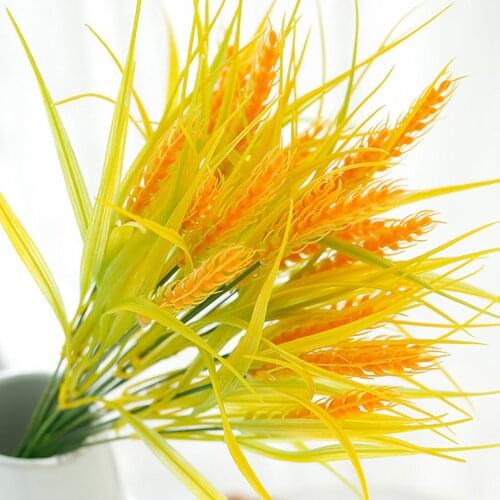 Wheat Bouquet Artificial Flowers Gift DIY Craft Scrapbook Home Decoration Plastic Small Eucalyptus Shrubs Floral Decor