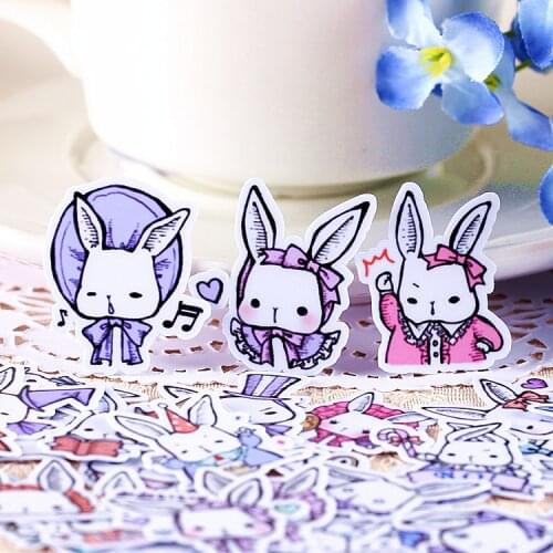 40pcs Self-made Alice Rabbit Scrapbooking Stickers Fruits DIY Craft Sticker Pack Photo Albums Deco Diary Deco
